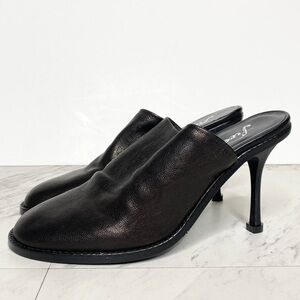 New! Free People Leila Black Leather Mule 38